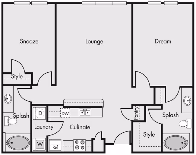 2 Beds • 2 Bath 205B floor plan